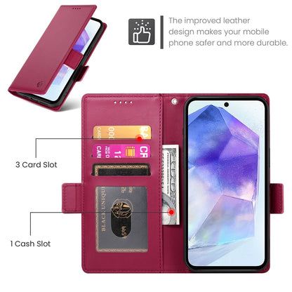 Samsung Galaxy A55 5G Wallet Case - Luxury Magnetic PU Leather Flip Cover with Card Slots, Stand & Shockproof Protection