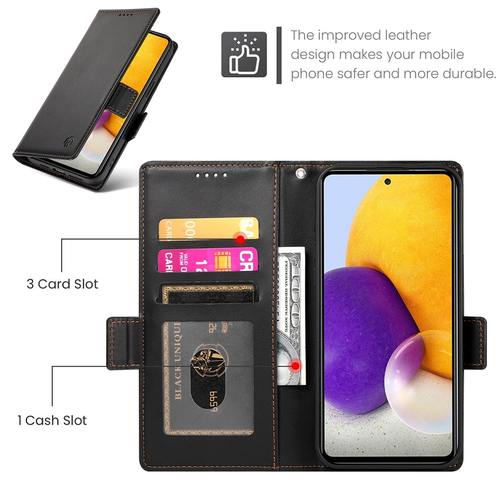 Samsung Galaxy A72 4G/5G Wallet Case - Luxury Magnetic PU Leather Flip Cover with Card Slots, Stand & Shockproof Protection