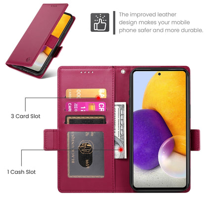 Samsung Galaxy A72 4G/5G Wallet Case - Luxury Magnetic PU Leather Flip Cover with Card Slots, Stand & Shockproof Protection