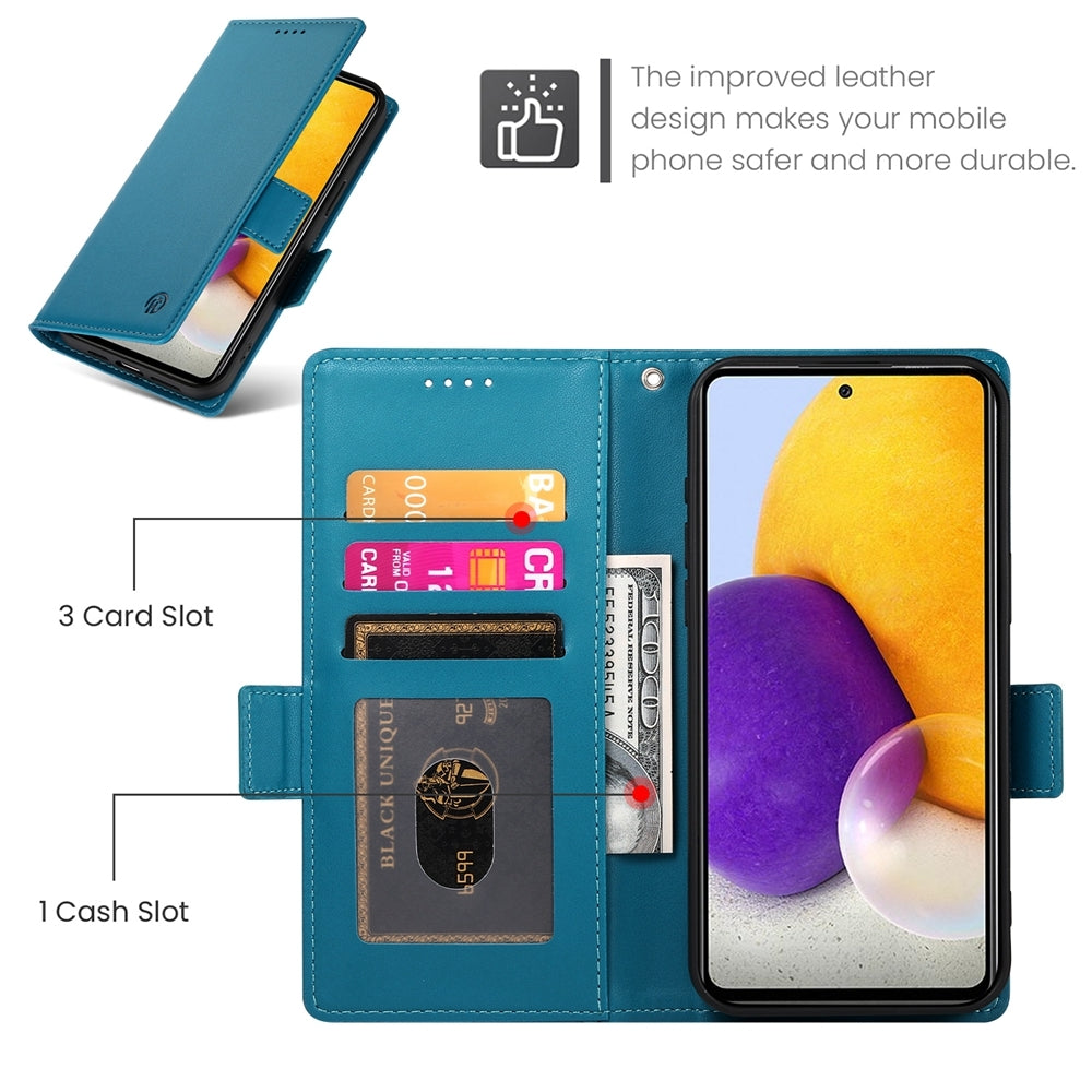 Samsung Galaxy A72 4G/5G Wallet Case - Luxury Magnetic PU Leather Flip Cover with Card Slots, Stand & Shockproof Protection