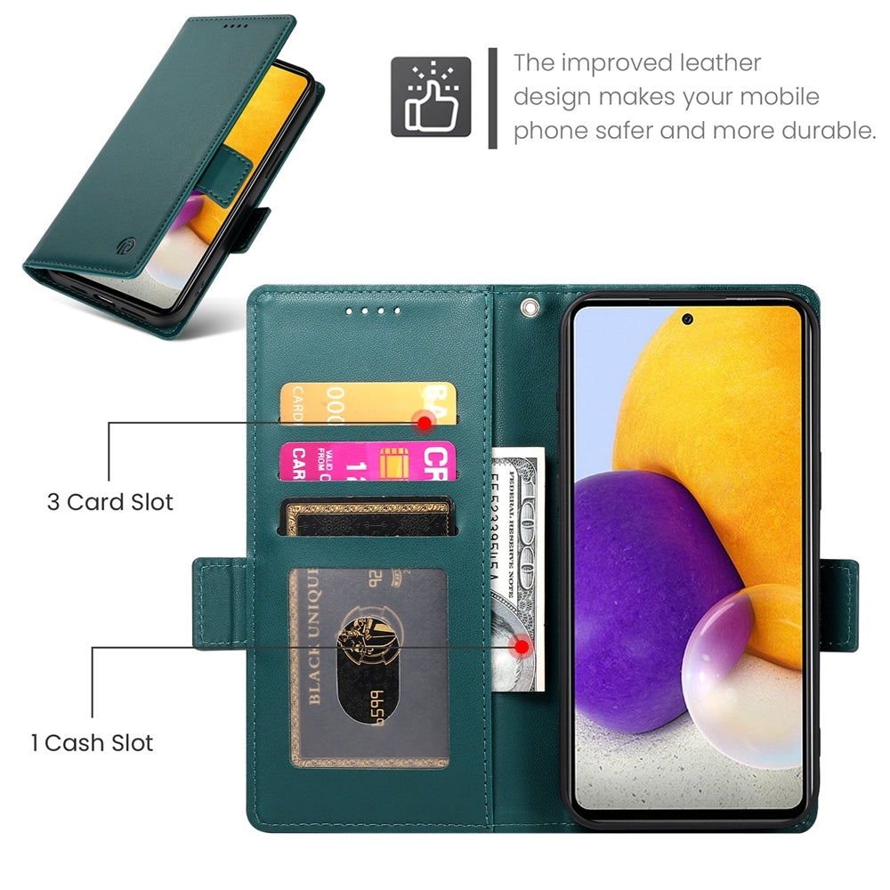 Samsung Galaxy A72 4G/5G Wallet Case - Luxury Magnetic PU Leather Flip Cover with Card Slots, Stand & Shockproof Protection