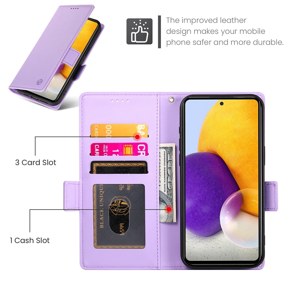 Samsung Galaxy A72 4G/5G Wallet Case - Luxury Magnetic PU Leather Flip Cover with Card Slots, Stand & Shockproof Protection