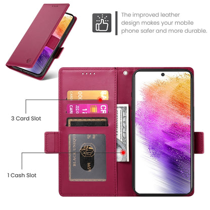Samsung Galaxy A73 5G Wallet Case - Luxury Magnetic PU Leather Flip Cover with Card Slots, Stand & Shockproof Protection