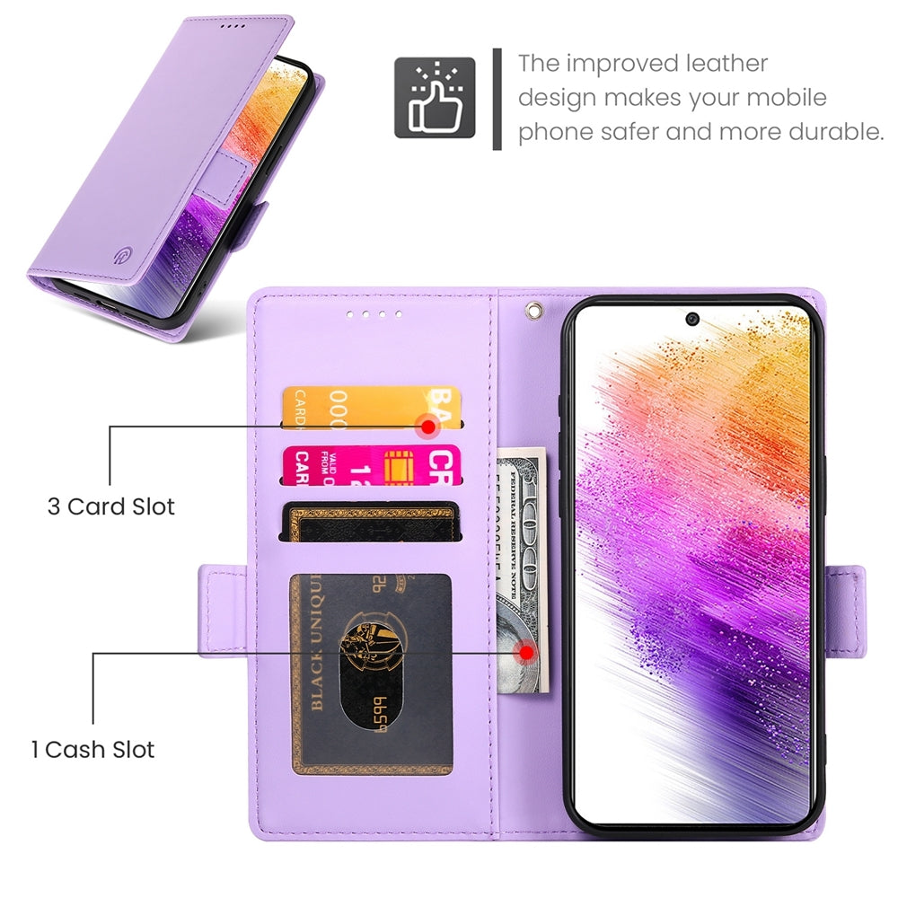 Samsung Galaxy A73 5G Wallet Case - Luxury Magnetic PU Leather Flip Cover with Card Slots, Stand & Shockproof Protection
