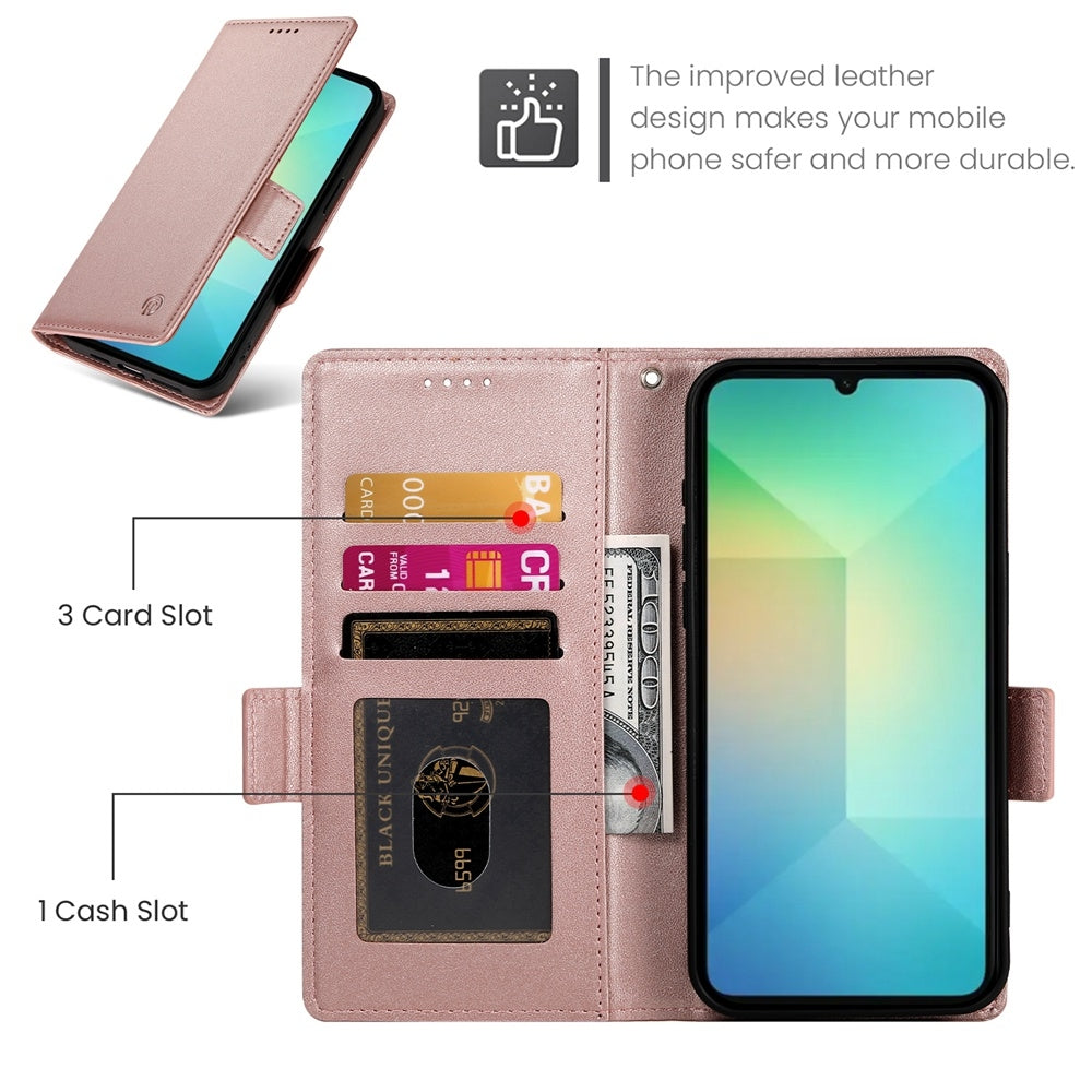 Samsung Galaxy A06 4G Wallet Case - Luxury Magnetic PU Leather Flip Cover with Card Slots, Stand & Shockproof Protection