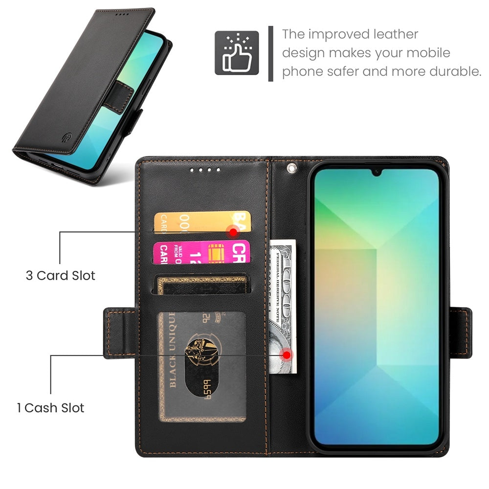 Samsung Galaxy A06 4G Wallet Case - Luxury Magnetic PU Leather Flip Cover with Card Slots, Stand & Shockproof Protection