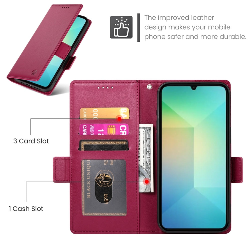 Samsung Galaxy A06 4G Wallet Case - Luxury Magnetic PU Leather Flip Cover with Card Slots, Stand & Shockproof Protection
