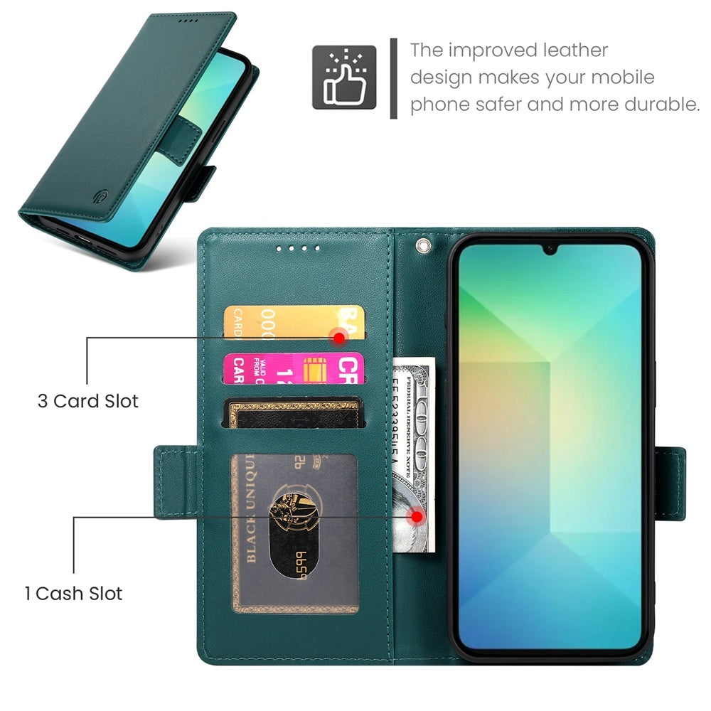 Samsung Galaxy A06 4G Wallet Case - Luxury Magnetic PU Leather Flip Cover with Card Slots, Stand & Shockproof Protection