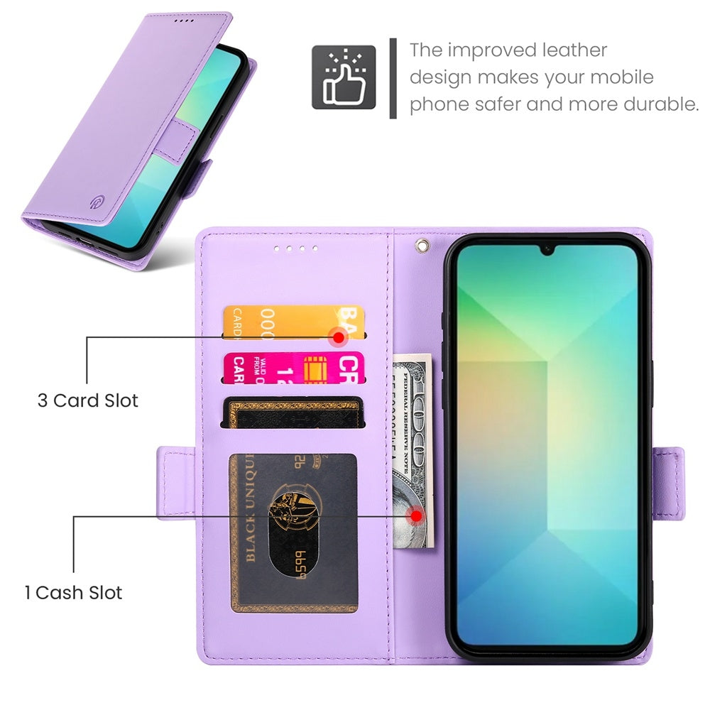 Samsung Galaxy A06 4G Wallet Case - Luxury Magnetic PU Leather Flip Cover with Card Slots, Stand & Shockproof Protection