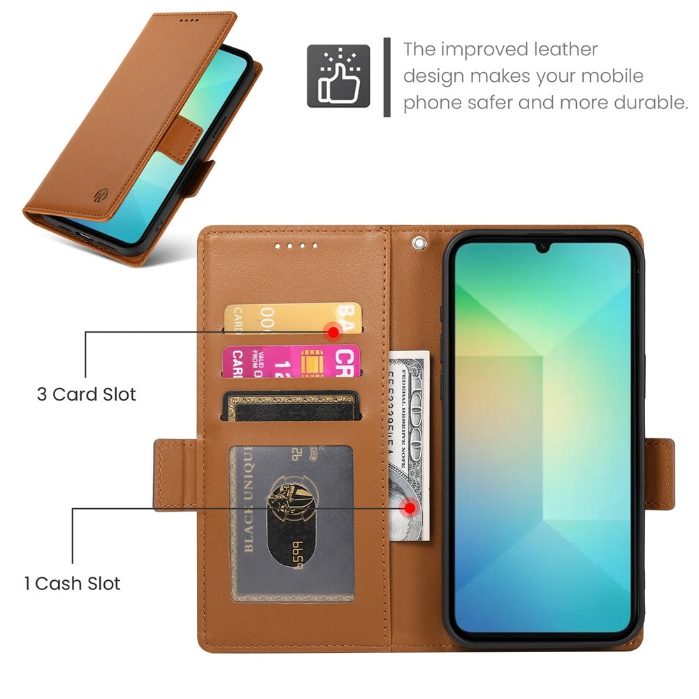 Samsung Galaxy A06 4G Wallet Case - Luxury Magnetic PU Leather Flip Cover with Card Slots, Stand & Shockproof Protection