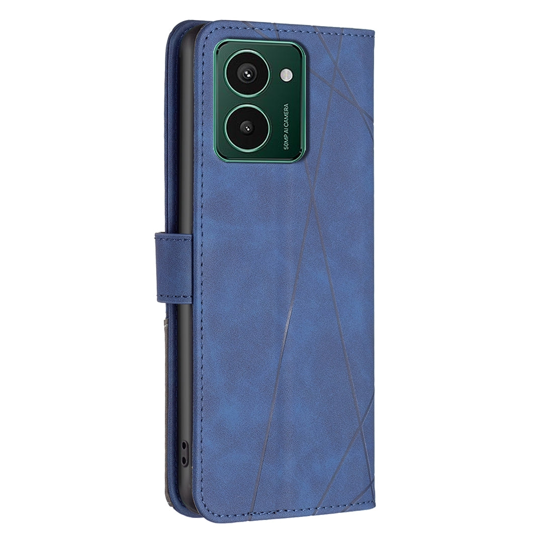 HMD Pulse PRO Wallet Case – Rhombus Texture PU Leather, Magnetic Buckle, Card Slots, Stand Function, Shockproof Protective Cover