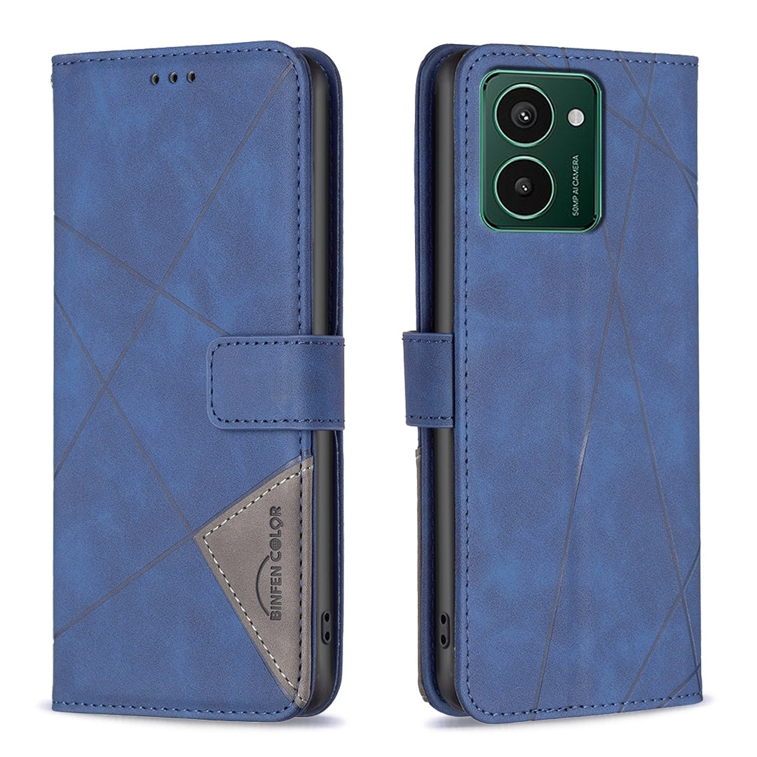 HMD Pulse PRO Wallet Case – Rhombus Texture PU Leather, Magnetic Buckle, Card Slots, Stand Function, Shockproof Protective Cover