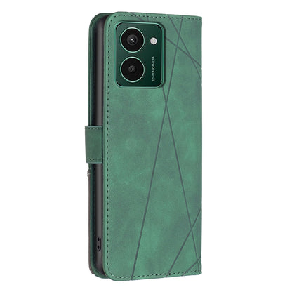 HMD Pulse Wallet Case – Rhombus Texture PU Leather, Magnetic Buckle, Card Slots, Stand Function, Shockproof Protective Cover