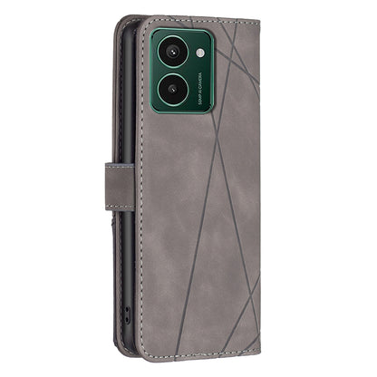 HMD Pulse Wallet Case – Rhombus Texture PU Leather, Magnetic Buckle, Card Slots, Stand Function, Shockproof Protective Cover