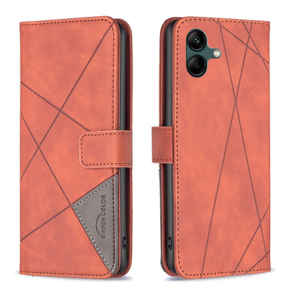 Samsung Galaxy A06 Wallet Case – Rhombus Texture PU Leather, Magnetic Buckle, Card Slots, Stand Function, Shockproof Protective Cover