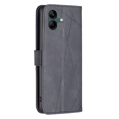 Samsung Galaxy A06 Wallet Case – Rhombus Texture PU Leather, Magnetic Buckle, Card Slots, Stand Function, Shockproof Protective Cover