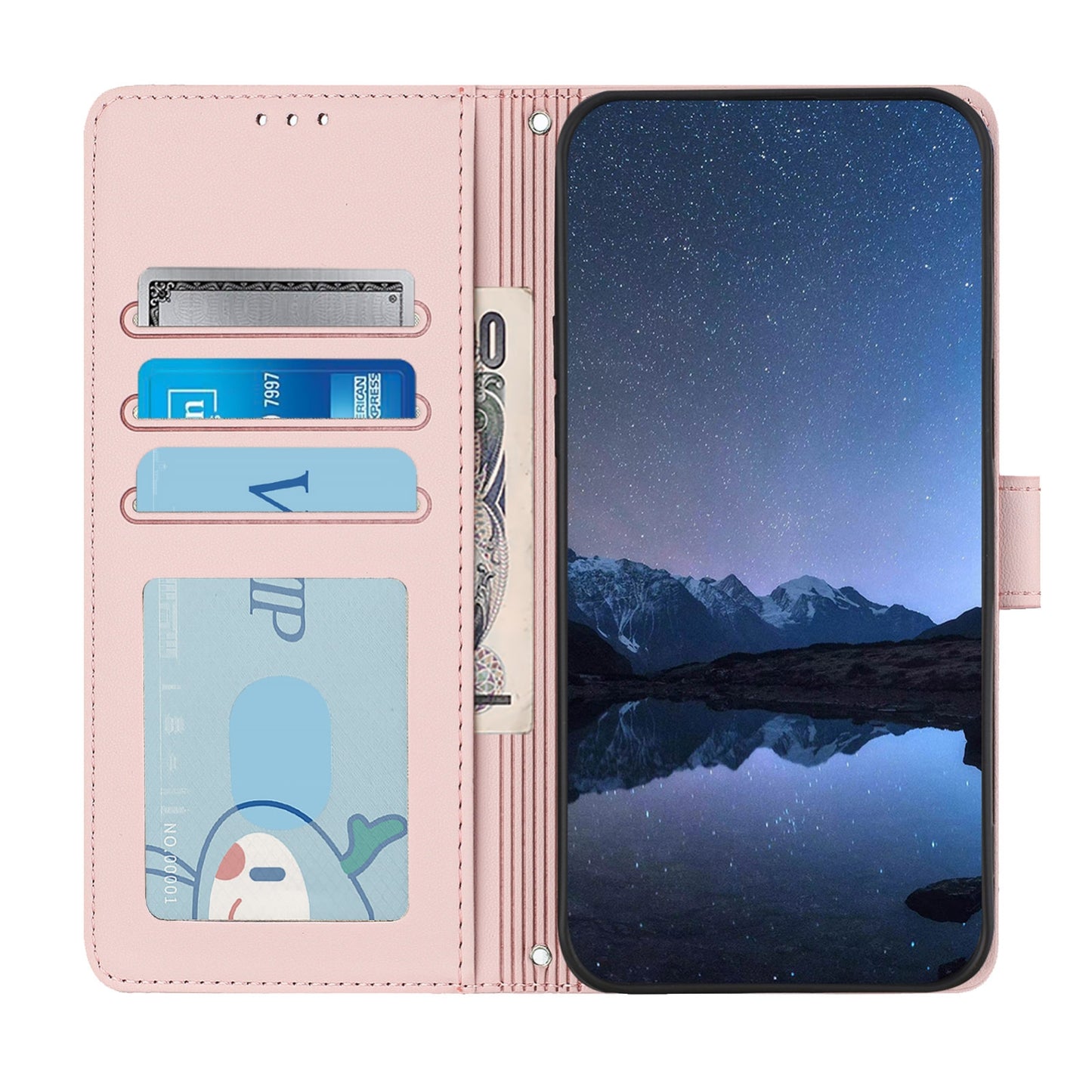 Redmi K70 Ultra 5G Global Leather Phone Case with Cat and Rat Embossed Pattern, RFID Protection, Card Holder Slots, Anti-fall Feature & Lanyard