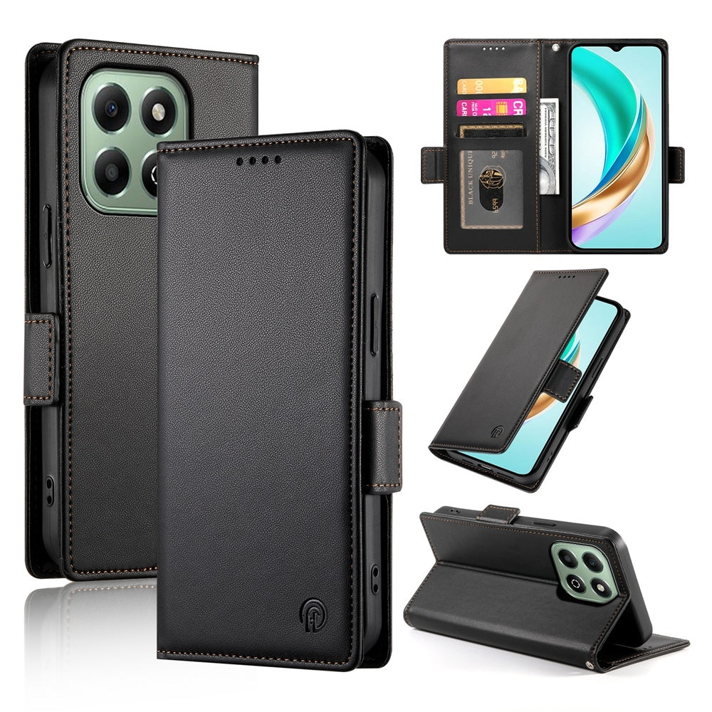 Honor X6b Wallet Case - Luxury Magnetic PU Leather Flip Cover with Card Slots, Stand & Shockproof Protection