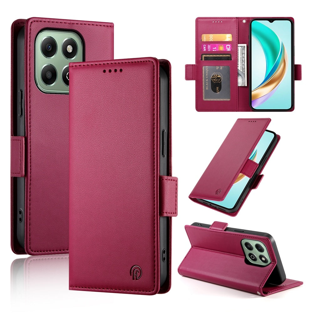 Honor X6b Wallet Case - Luxury Magnetic PU Leather Flip Cover with Card Slots, Stand & Shockproof Protection
