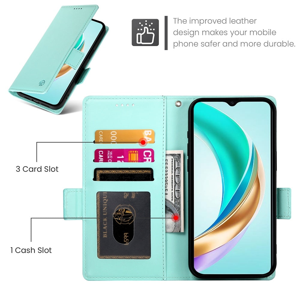 Honor X6b Wallet Case - Luxury Magnetic PU Leather Flip Cover with Card Slots, Stand & Shockproof Protection