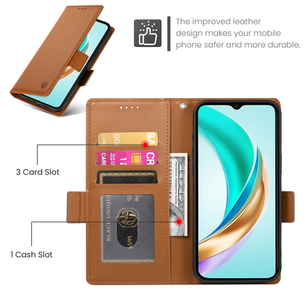 Honor X6b Wallet Case - Luxury Magnetic PU Leather Flip Cover with Card Slots, Stand & Shockproof Protection