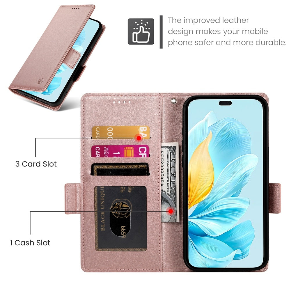 Honor 200 Lite Wallet Case - Luxury Magnetic PU Leather Flip Cover with Card Slots, Stand & Shockproof Protection