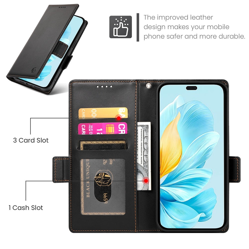 Honor 200 Lite Wallet Case - Luxury Magnetic PU Leather Flip Cover with Card Slots, Stand & Shockproof Protection