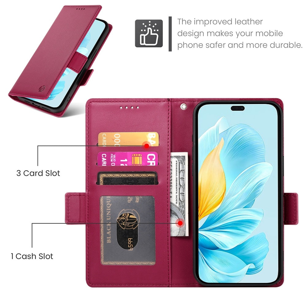 Honor 200 Lite Wallet Case - Luxury Magnetic PU Leather Flip Cover with Card Slots, Stand & Shockproof Protection
