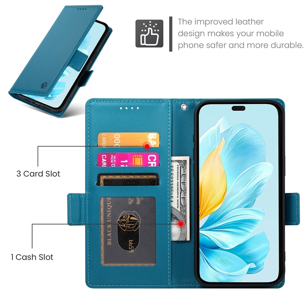 Honor 200 Lite Wallet Case - Luxury Magnetic PU Leather Flip Cover with Card Slots, Stand & Shockproof Protection