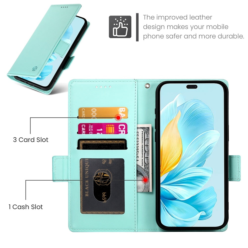 Honor 200 Lite Wallet Case - Luxury Magnetic PU Leather Flip Cover with Card Slots, Stand & Shockproof Protection