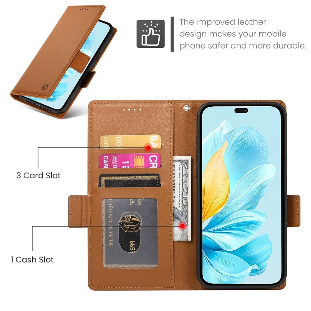 Honor 200 Lite Wallet Case - Luxury Magnetic PU Leather Flip Cover with Card Slots, Stand & Shockproof Protection
