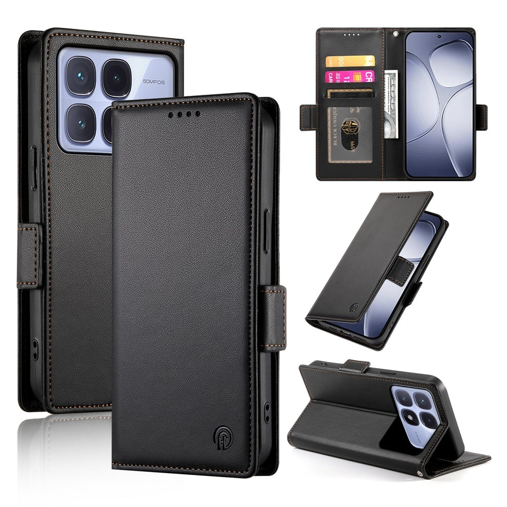 Redmi K70 Ultra Wallet Case - Luxury Magnetic PU Leather Flip Cover with Card Slots, Stand & Shockproof Protection