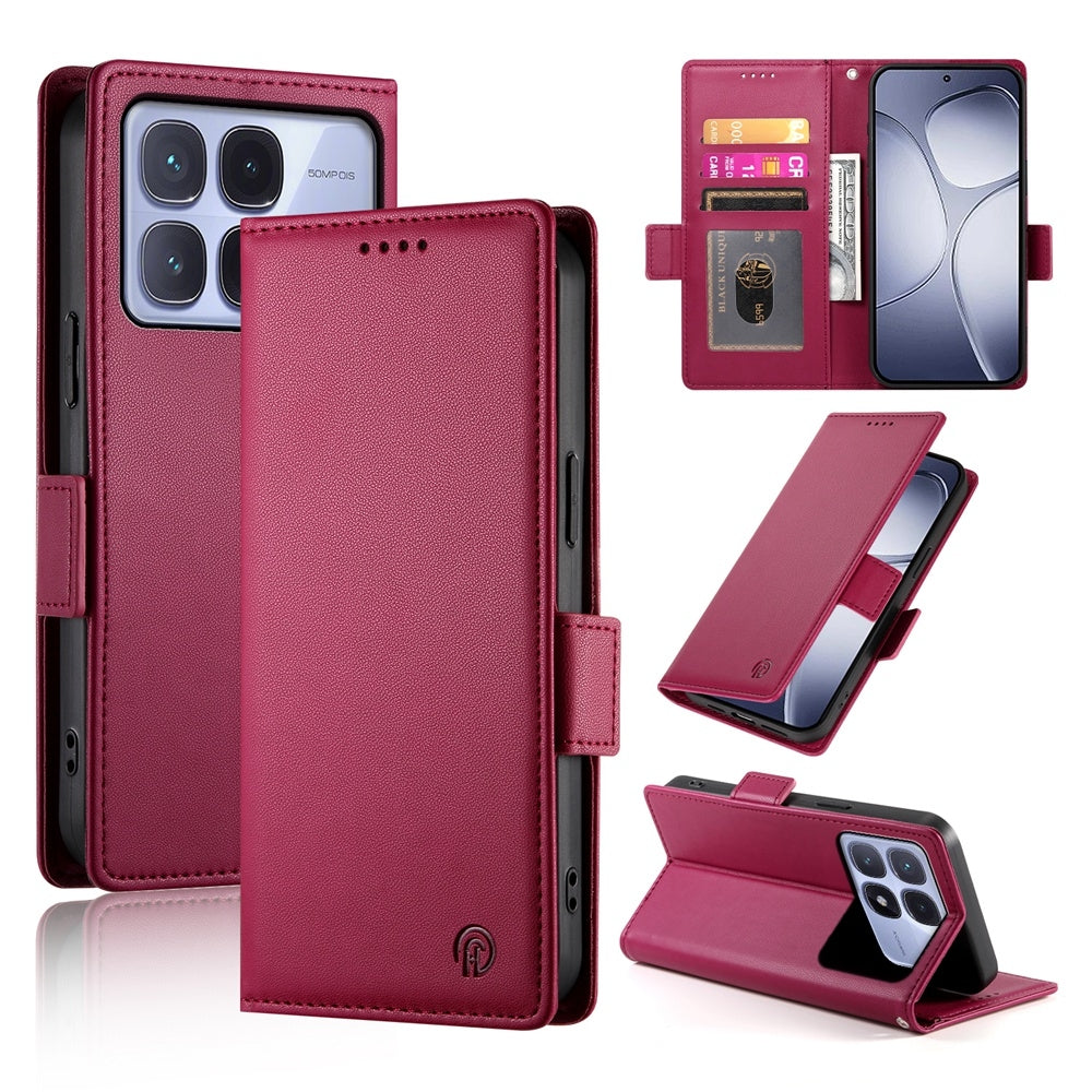 Redmi K70 Ultra Wallet Case - Luxury Magnetic PU Leather Flip Cover with Card Slots, Stand & Shockproof Protection