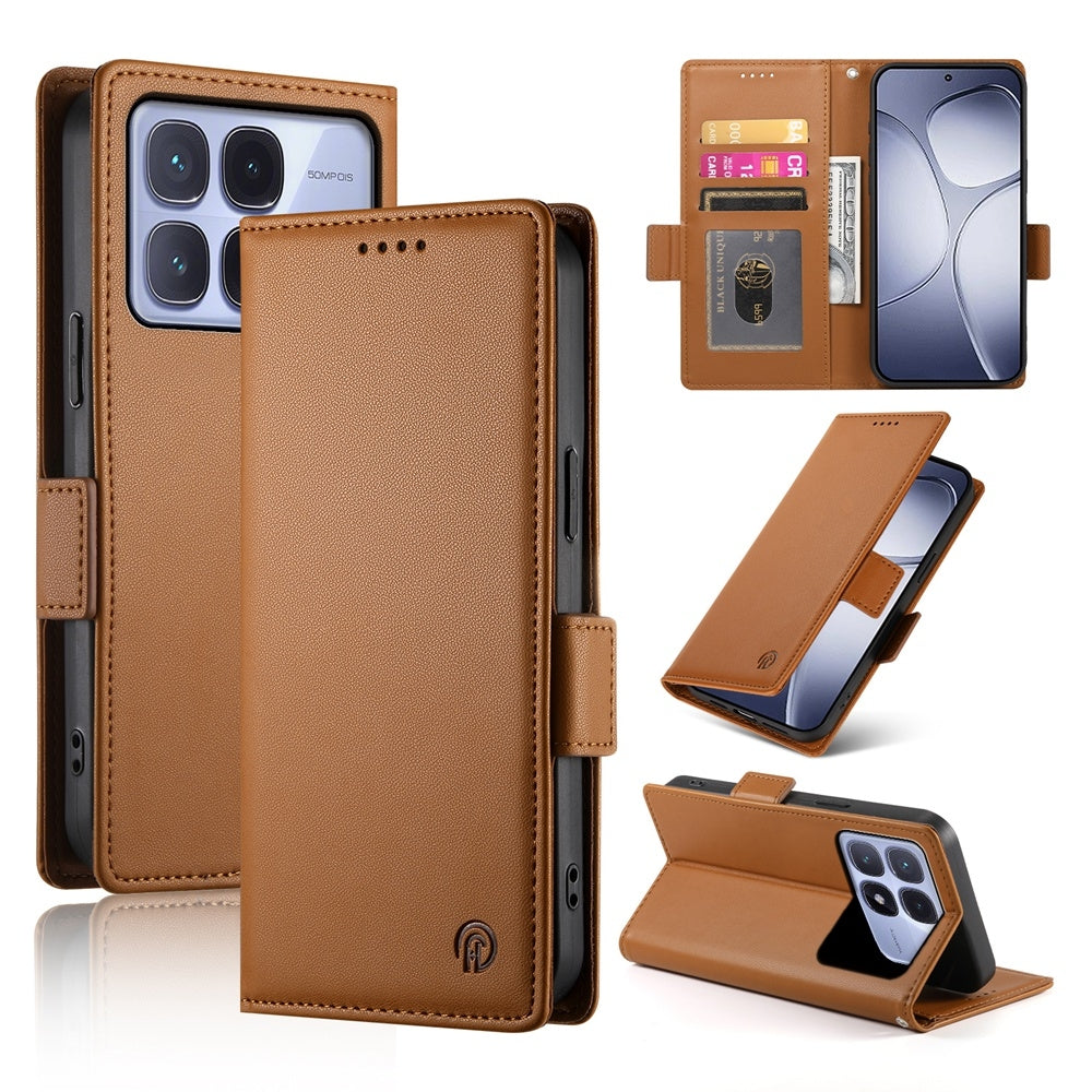 Redmi K70 Ultra Wallet Case - Luxury Magnetic PU Leather Flip Cover with Card Slots, Stand & Shockproof Protection