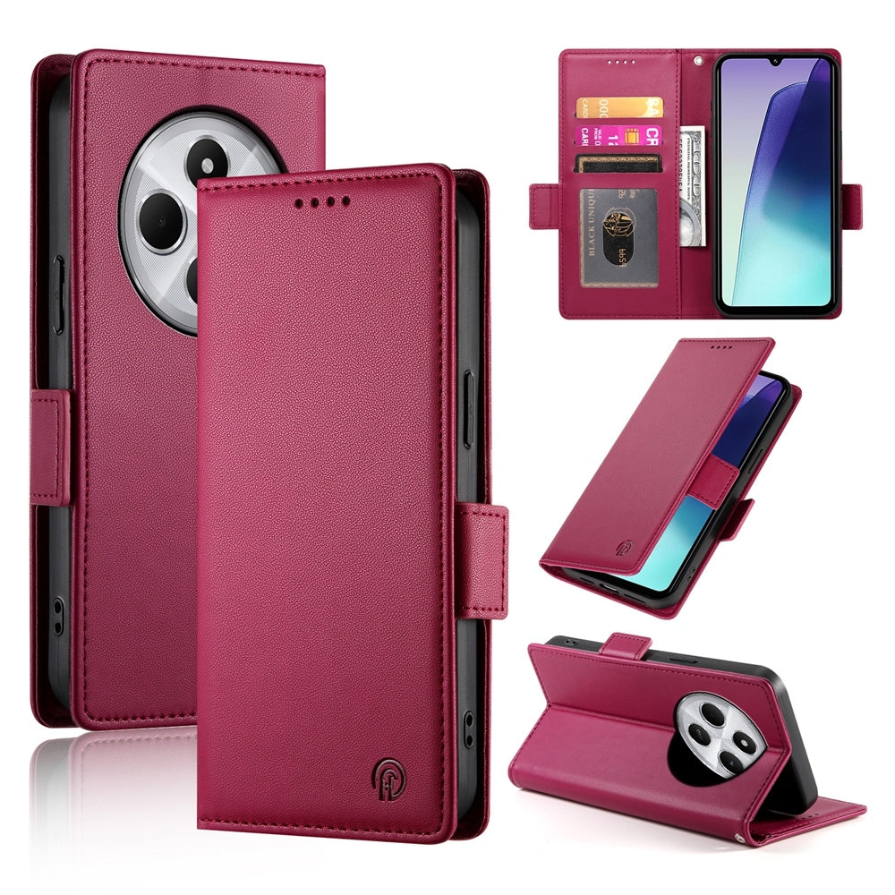 Redmi 14C 4G Wallet Case - Luxury Magnetic PU Leather Flip Cover with Card Slots, Stand & Shockproof Protection