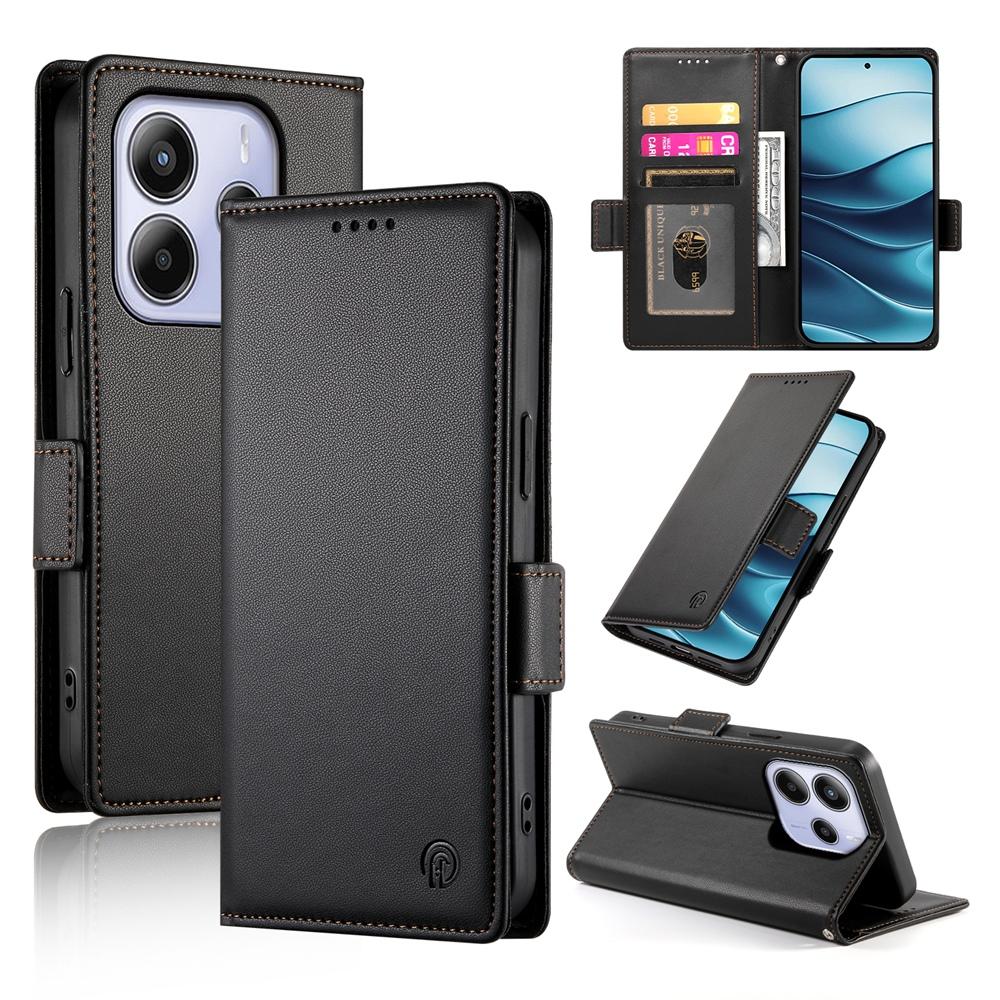 Redmi Note 14 4G Wallet Case - Luxury Magnetic PU Leather Flip Cover with Card Slots, Stand & Shockproof Protection