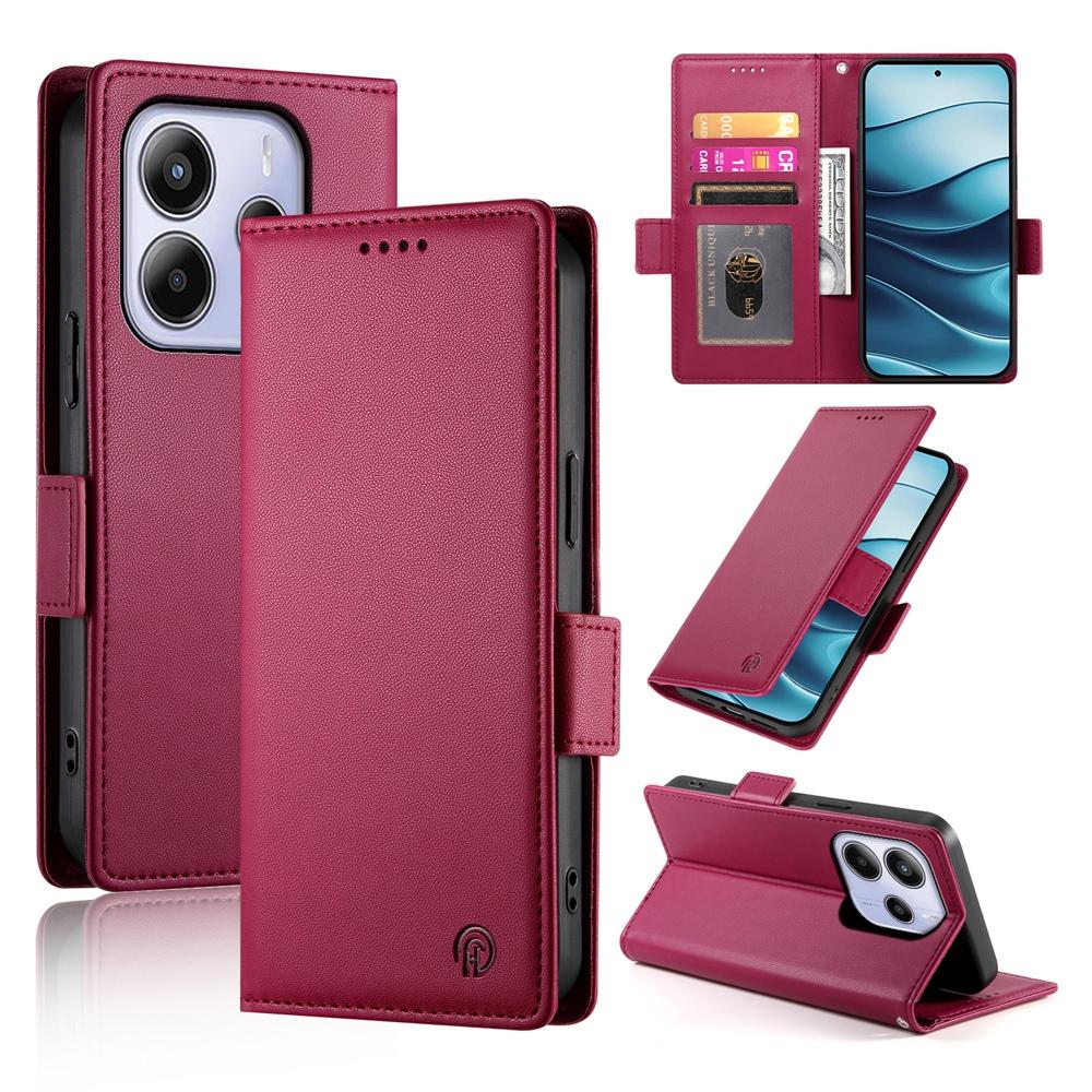 Redmi Note 14 4G Wallet Case - Luxury Magnetic PU Leather Flip Cover with Card Slots, Stand & Shockproof Protection