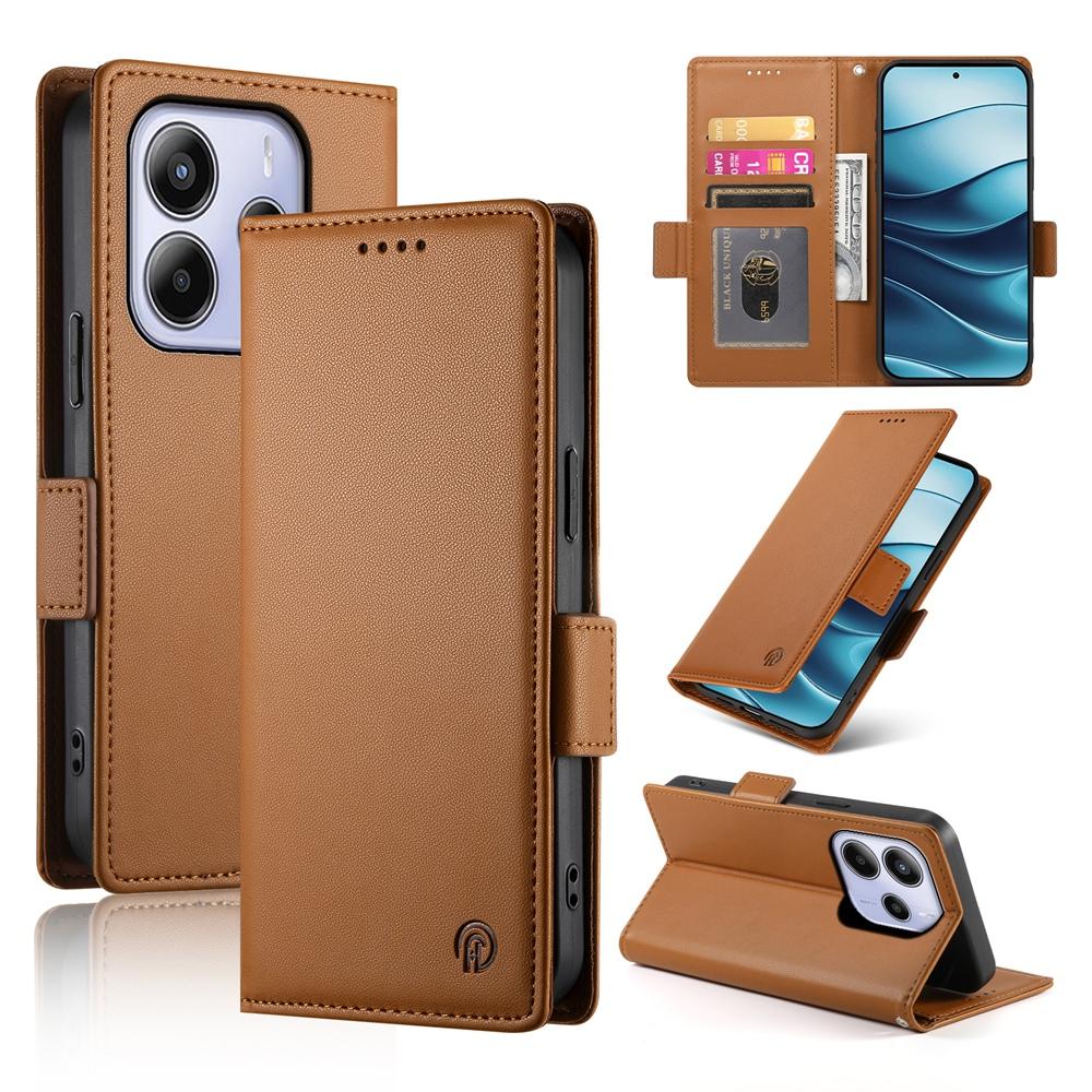 Redmi Note 14 4G Wallet Case - Luxury Magnetic PU Leather Flip Cover with Card Slots, Stand & Shockproof Protection