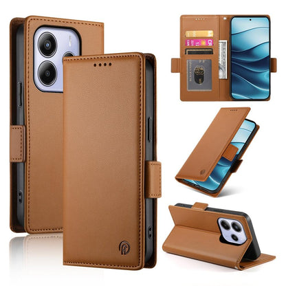 Redmi Note 14 4G Wallet Case - Luxury Magnetic PU Leather Flip Cover with Card Slots, Stand & Shockproof Protection