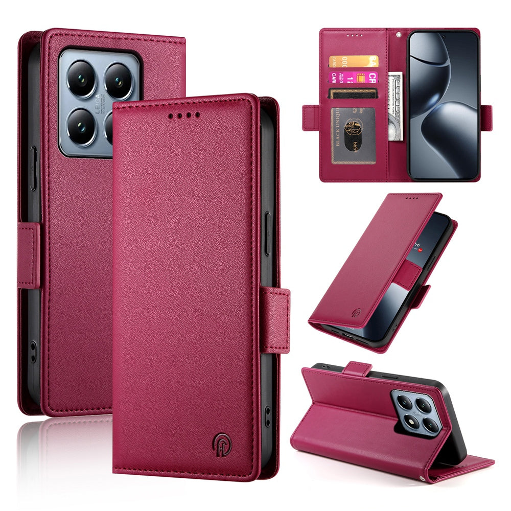 Xiaomi 14T Pro Wallet Case - Luxury Magnetic PU Leather Flip Cover with Card Slots, Stand & Shockproof Protection