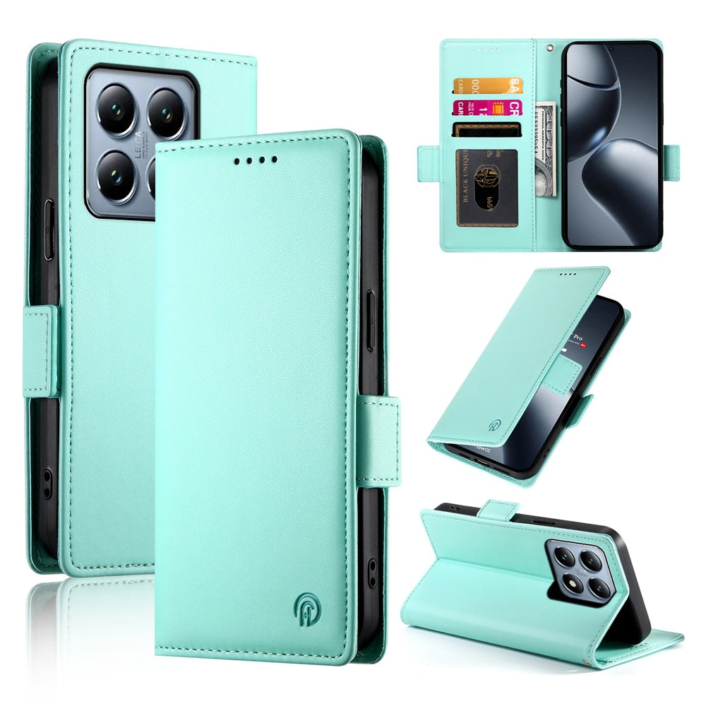 Xiaomi 14T Pro Wallet Case - Luxury Magnetic PU Leather Flip Cover with Card Slots, Stand & Shockproof Protection