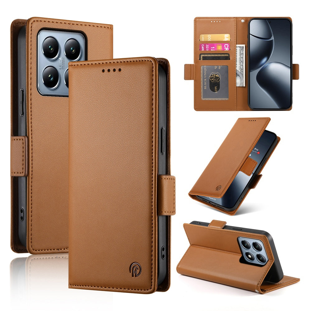 Xiaomi 14T Pro Wallet Case - Luxury Magnetic PU Leather Flip Cover with Card Slots, Stand & Shockproof Protection