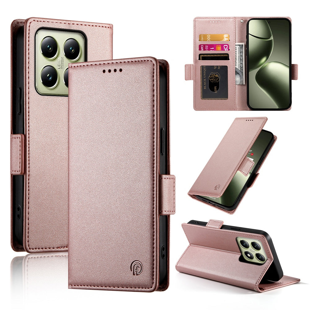Xiaomi 14T Wallet Case - Luxury Magnetic PU Leather Flip Cover with Card Slots, Stand & Shockproof Protection