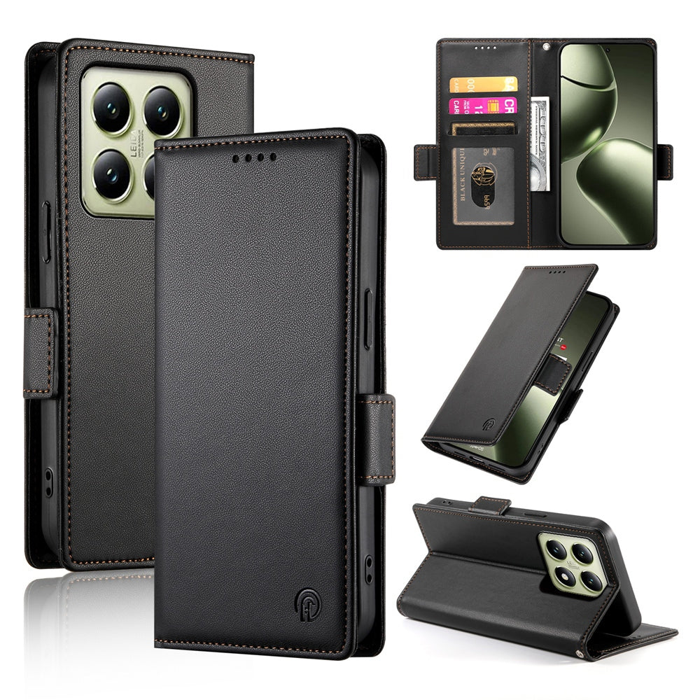 Xiaomi 14T Wallet Case - Luxury Magnetic PU Leather Flip Cover with Card Slots, Stand & Shockproof Protection