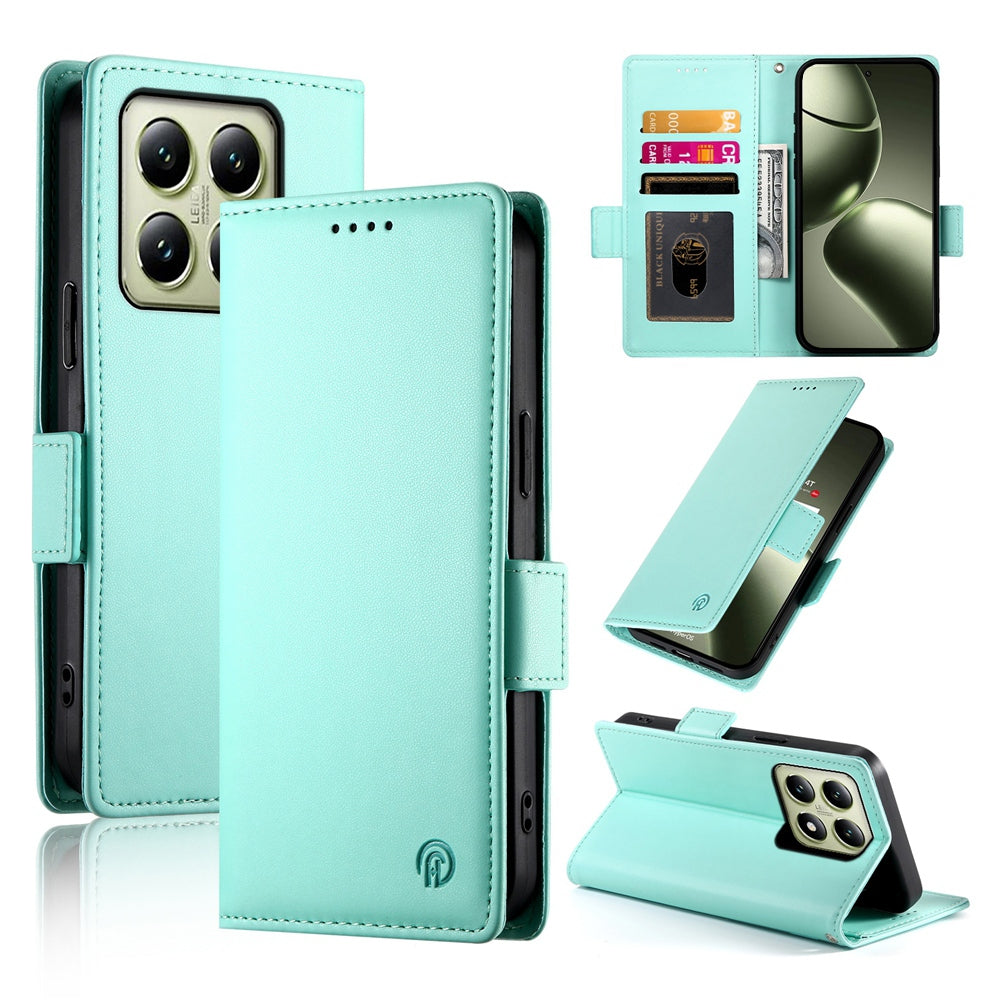 Xiaomi 14T Wallet Case - Luxury Magnetic PU Leather Flip Cover with Card Slots, Stand & Shockproof Protection