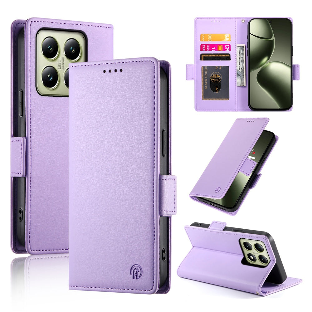 Xiaomi 14T Wallet Case - Luxury Magnetic PU Leather Flip Cover with Card Slots, Stand & Shockproof Protection