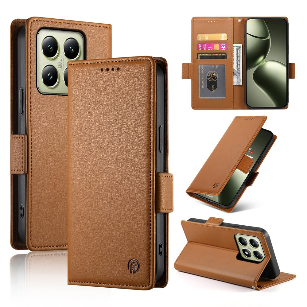 Xiaomi 14T Wallet Case - Luxury Magnetic PU Leather Flip Cover with Card Slots, Stand & Shockproof Protection