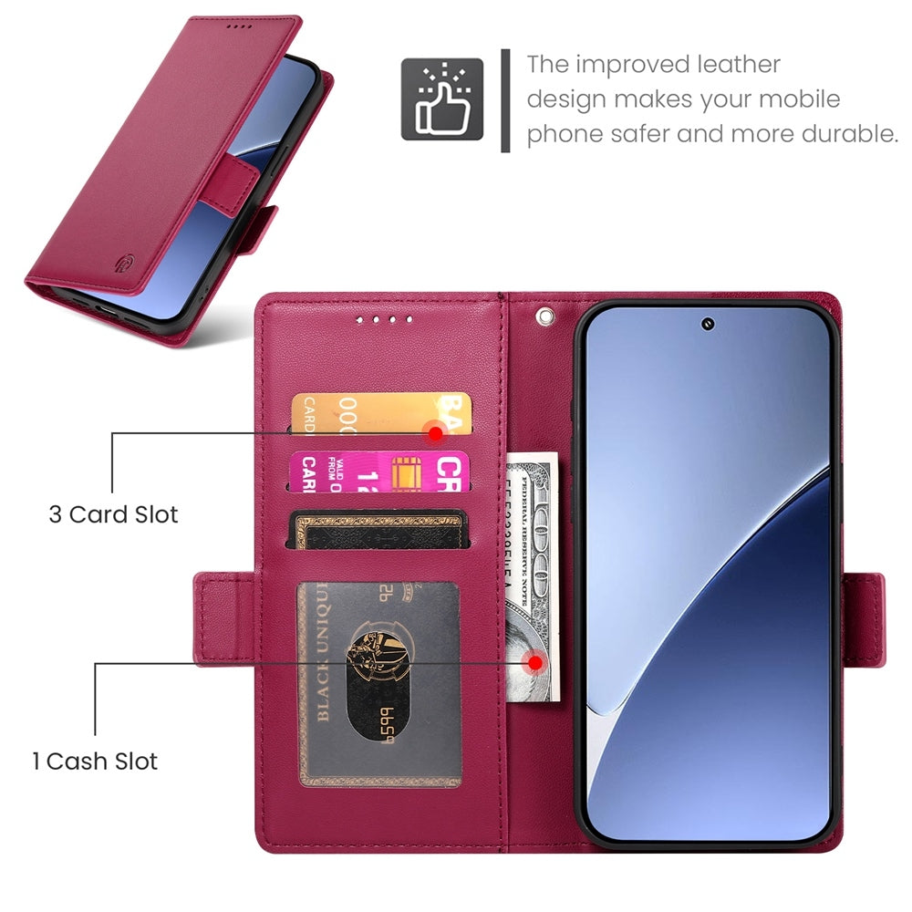Xiaomi 15 Wallet Case - Luxury Magnetic PU Leather Flip Cover with Card Slots, Stand & Shockproof Protection