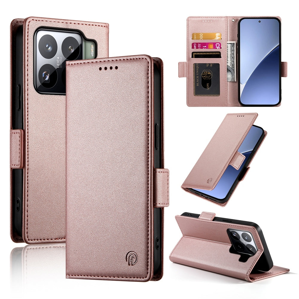 Xiaomi 15 Pro Wallet Case - Luxury Magnetic PU Leather Flip Cover with Card Slots, Stand & Shockproof Protection