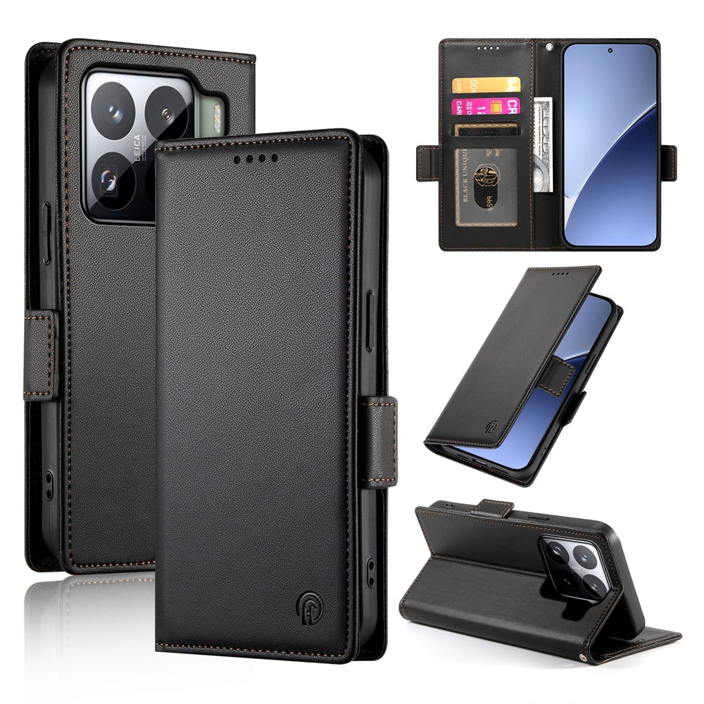 Xiaomi 15 Pro Wallet Case - Luxury Magnetic PU Leather Flip Cover with Card Slots, Stand & Shockproof Protection